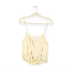 NWT Weekend Los Angeles Moonstone Pale Yellow Cropped Cami Top Size L